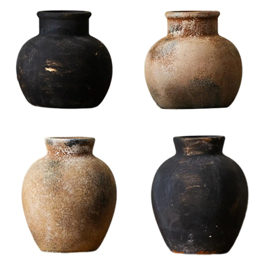 Vase rustique en céramique | Pot de fleurs Wabi Sabi 
