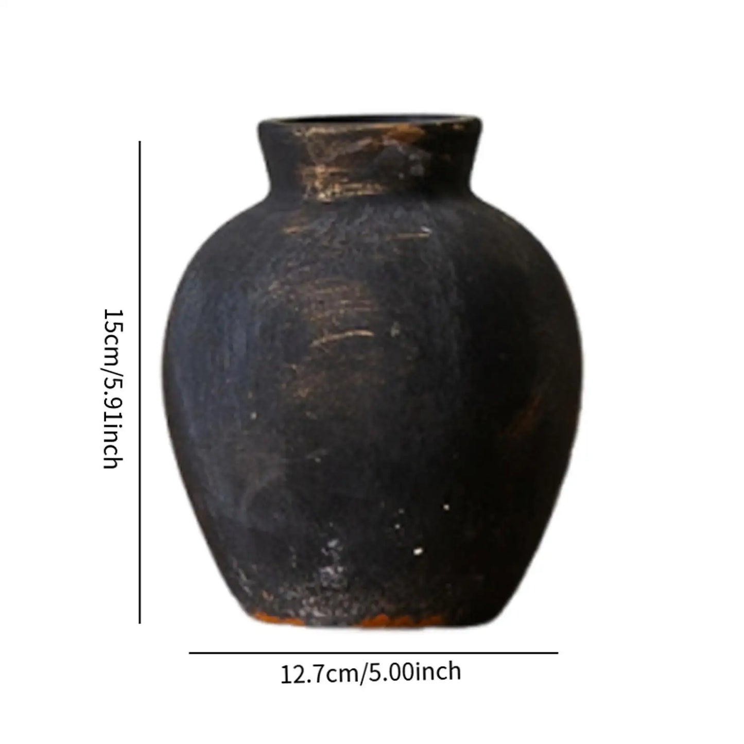 Vase rustique en céramique | Pot de fleurs Wabi Sabi 